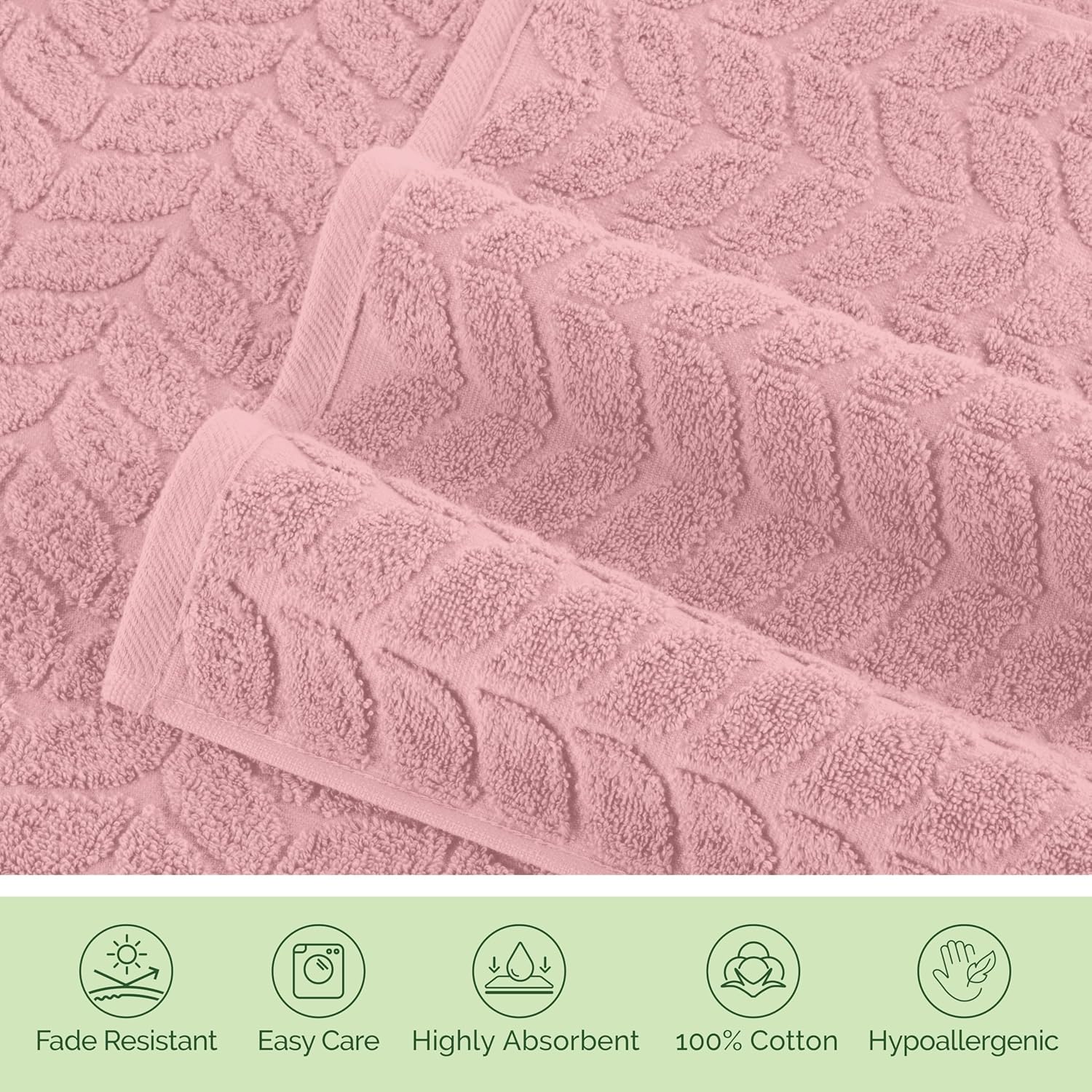 Elegant Comfort Luxury 6-Piece Turkish Cotton Towel Set - Dusty Rose