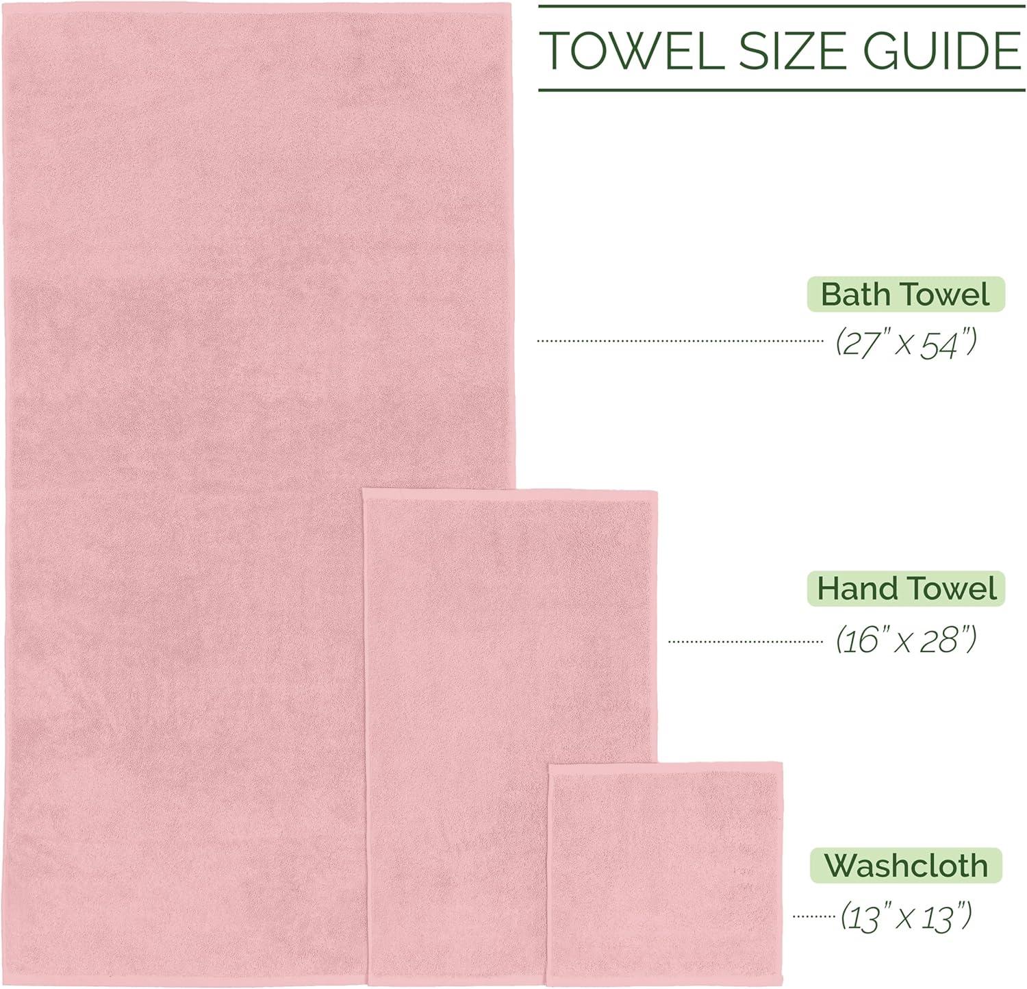 Elegant Comfort Luxury 6-Piece Turkish Cotton Towel Set - Dusty Rose