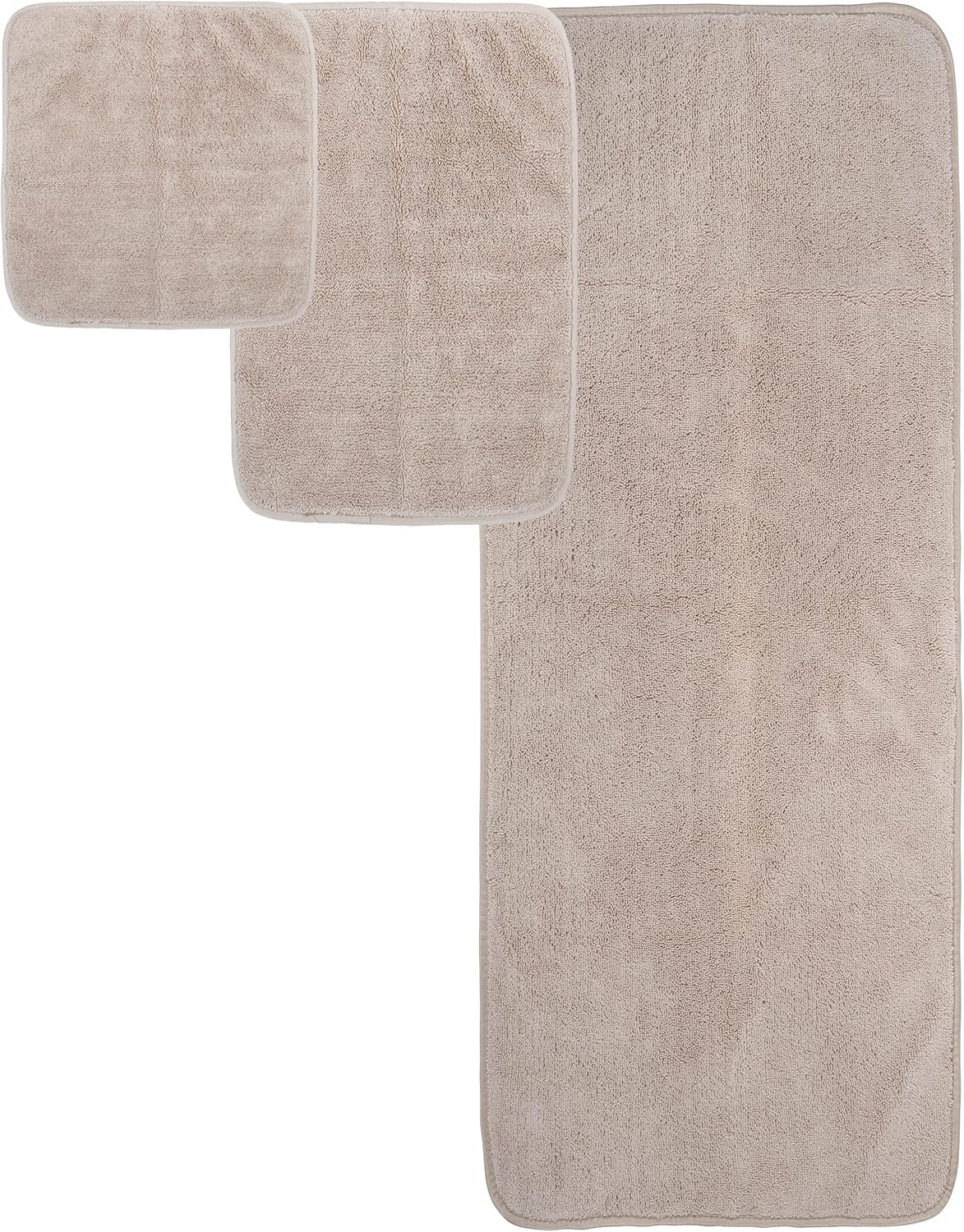 POLYTE 60 x 30 in Microfiber Bath Towel Set 6 Piece Beige
