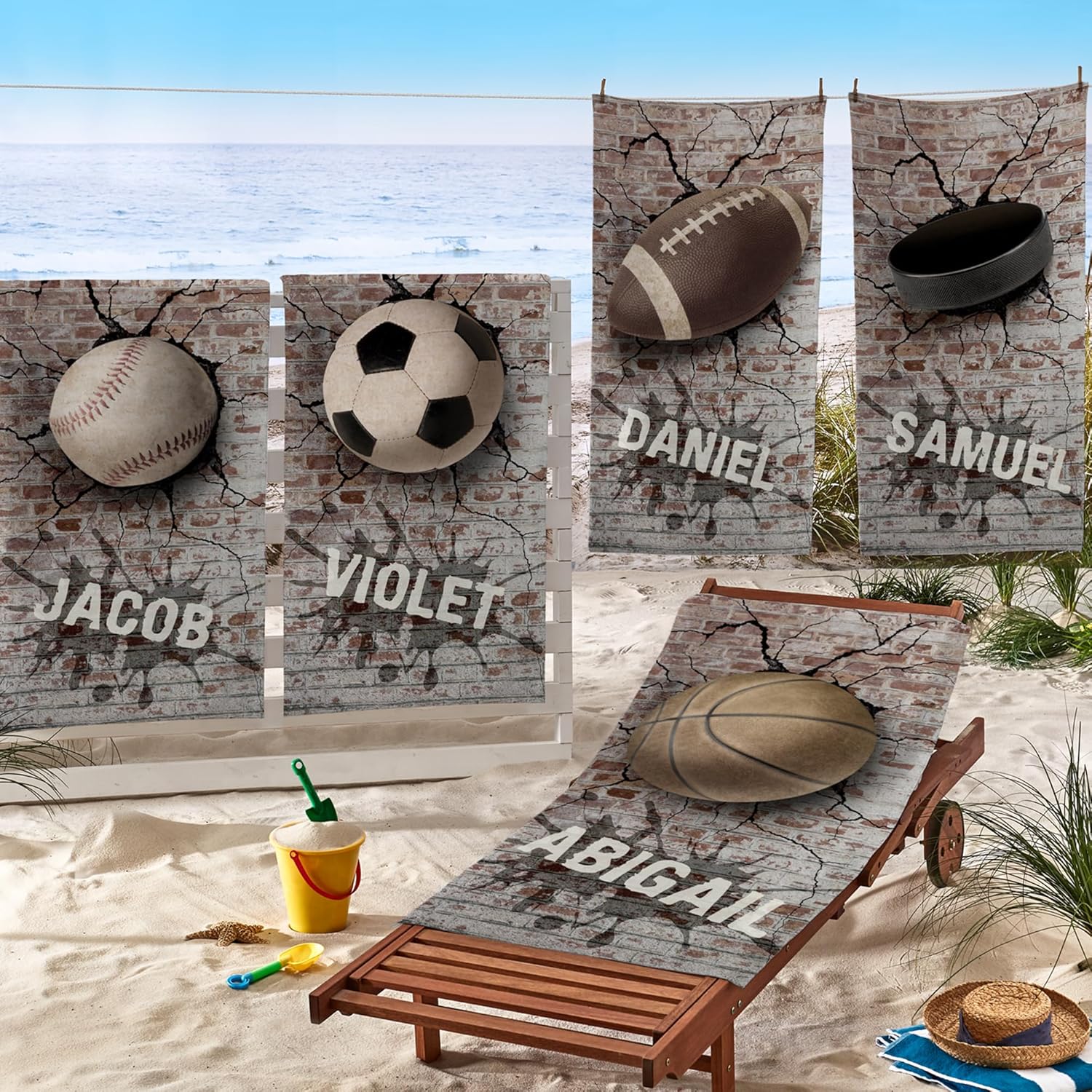 Personalized Beach Towel with Soccer Design