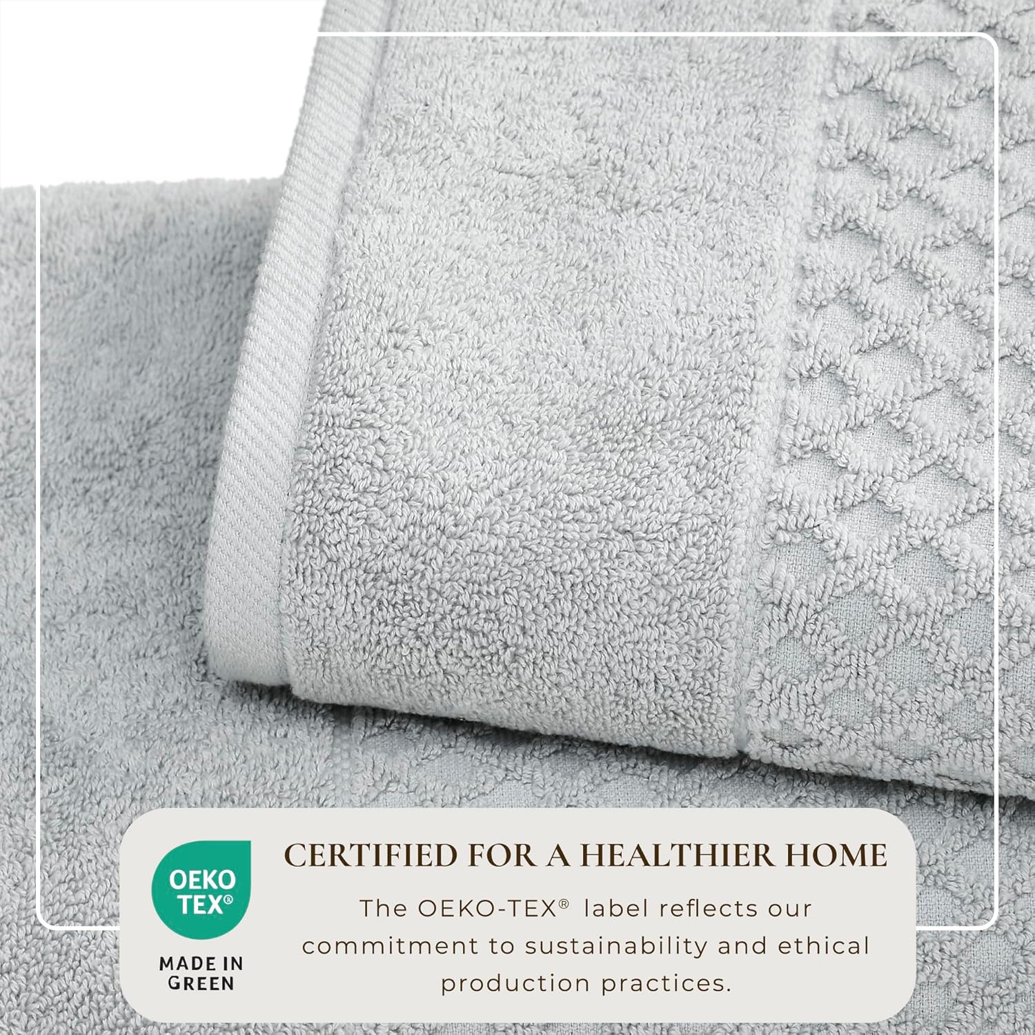 Great Bay Home Light Grey Bath Towel Set 6 Piece