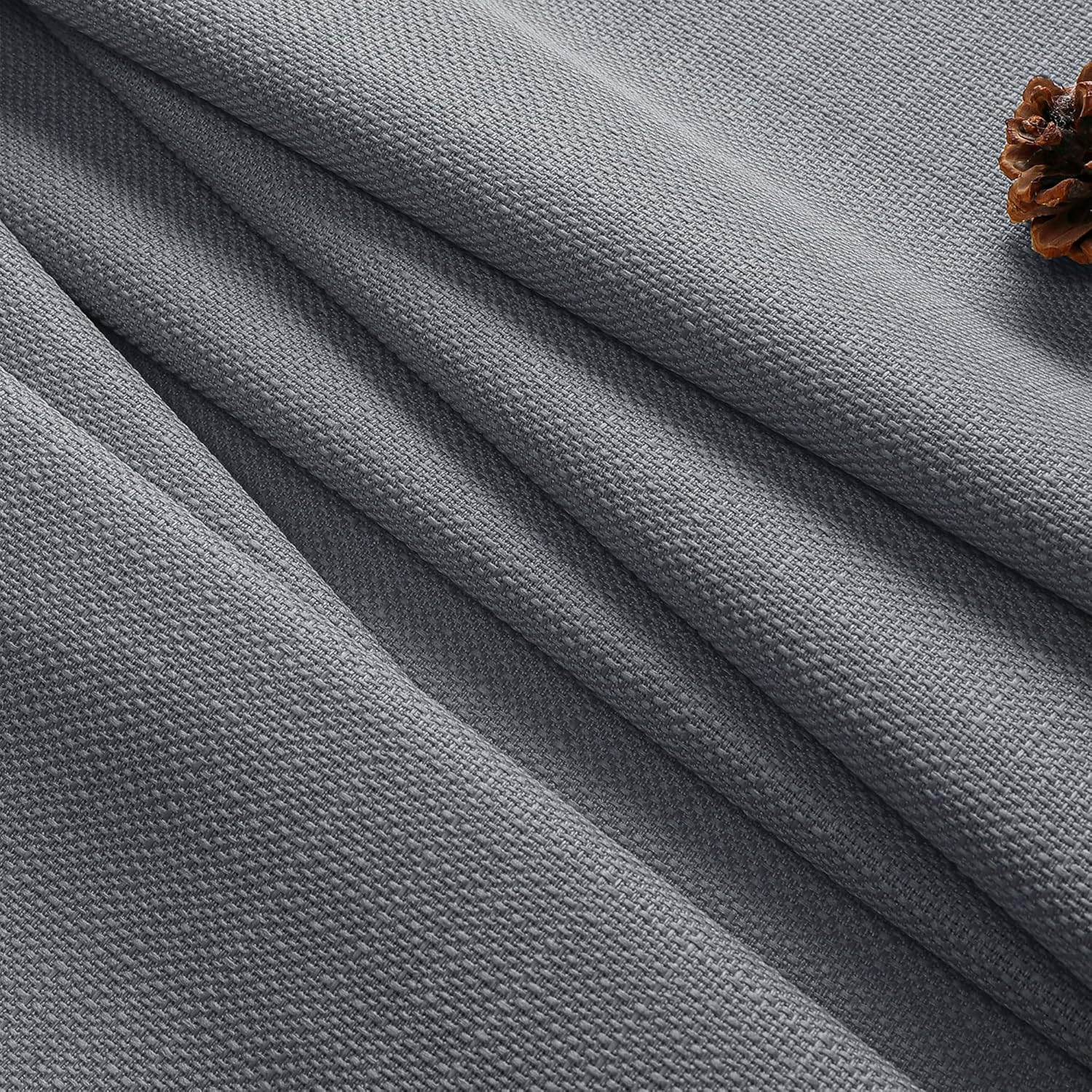 Chyhomenyc Dark Grey Faux Linen Curtains 30x30 2PCS