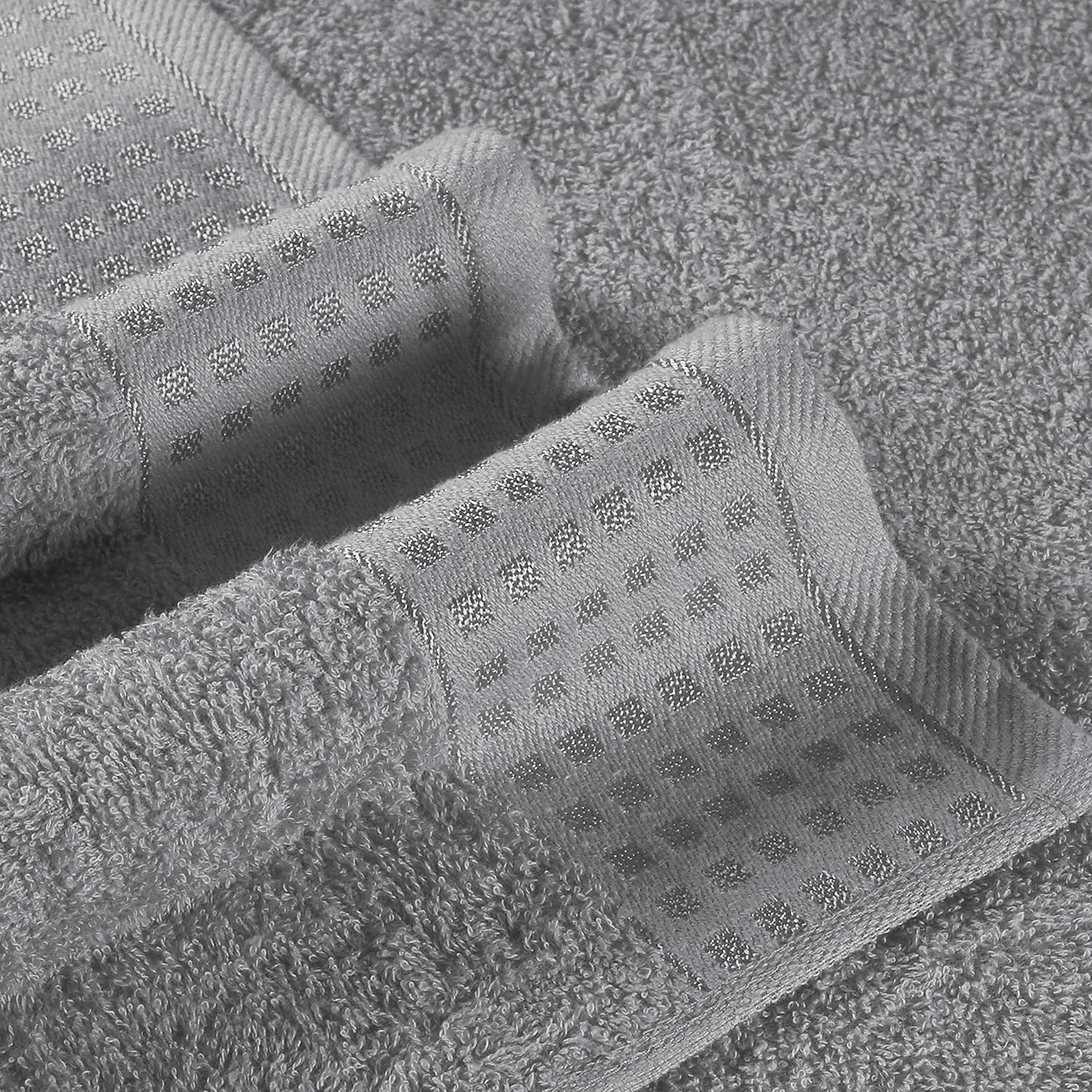 GLAMBURG 100 Cotton Towel Set 6 Pack Light Grey