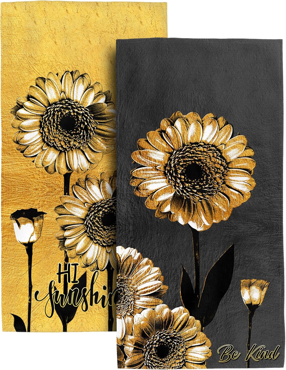 Bapcoku Sunflower Hand Towels Set of 2 1