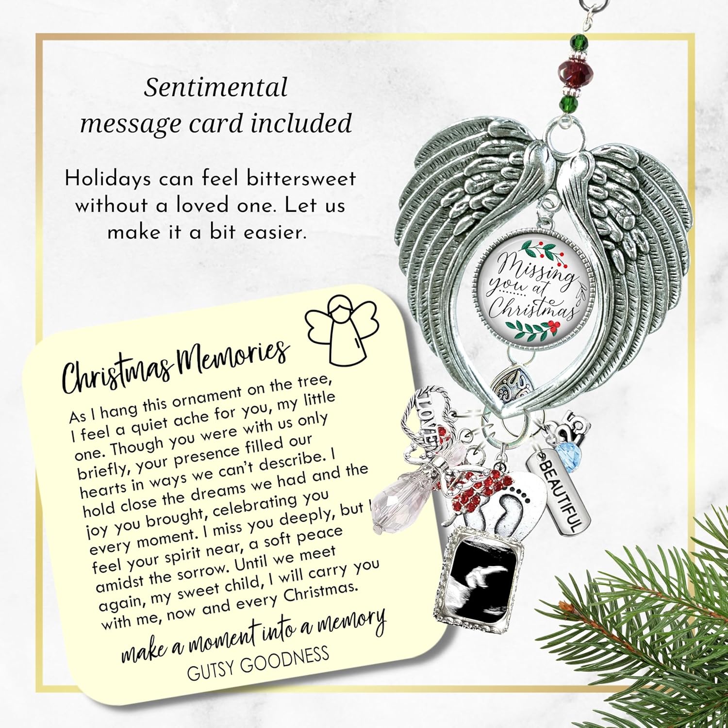 Baby Memorial Angel Wings Personalized Photo Frame