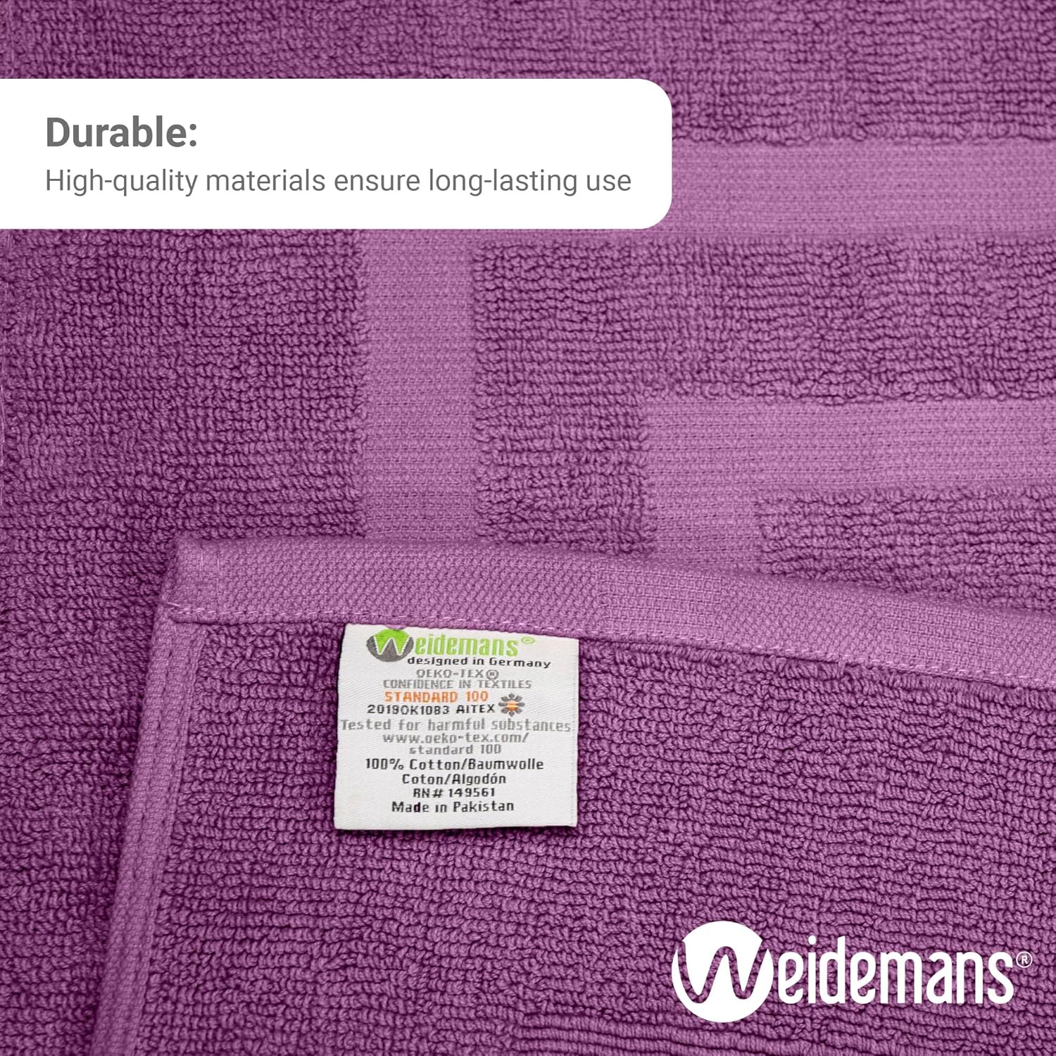 Weidemans 100 Cotton Bath Mat Set of 2 1
