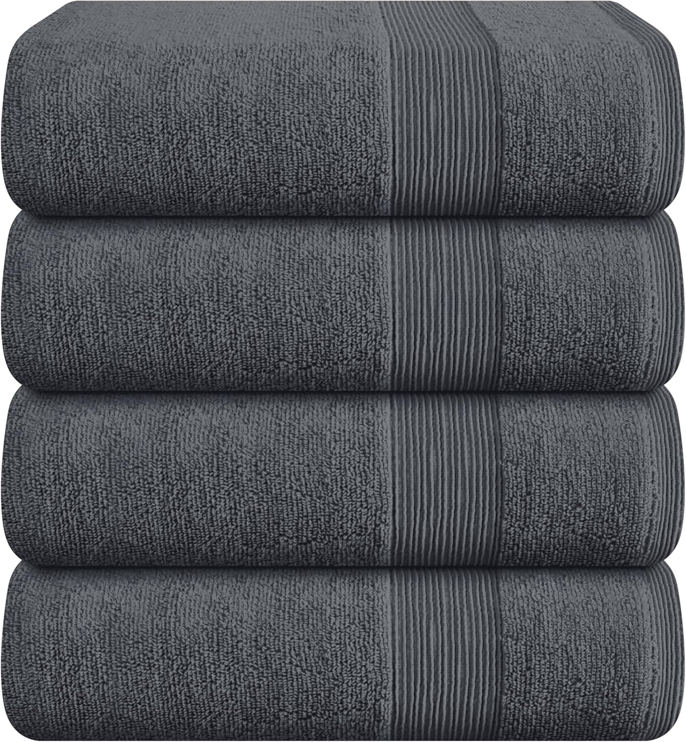 Belizzi Home 4 Pack Bath Towel Set Grey 27x54