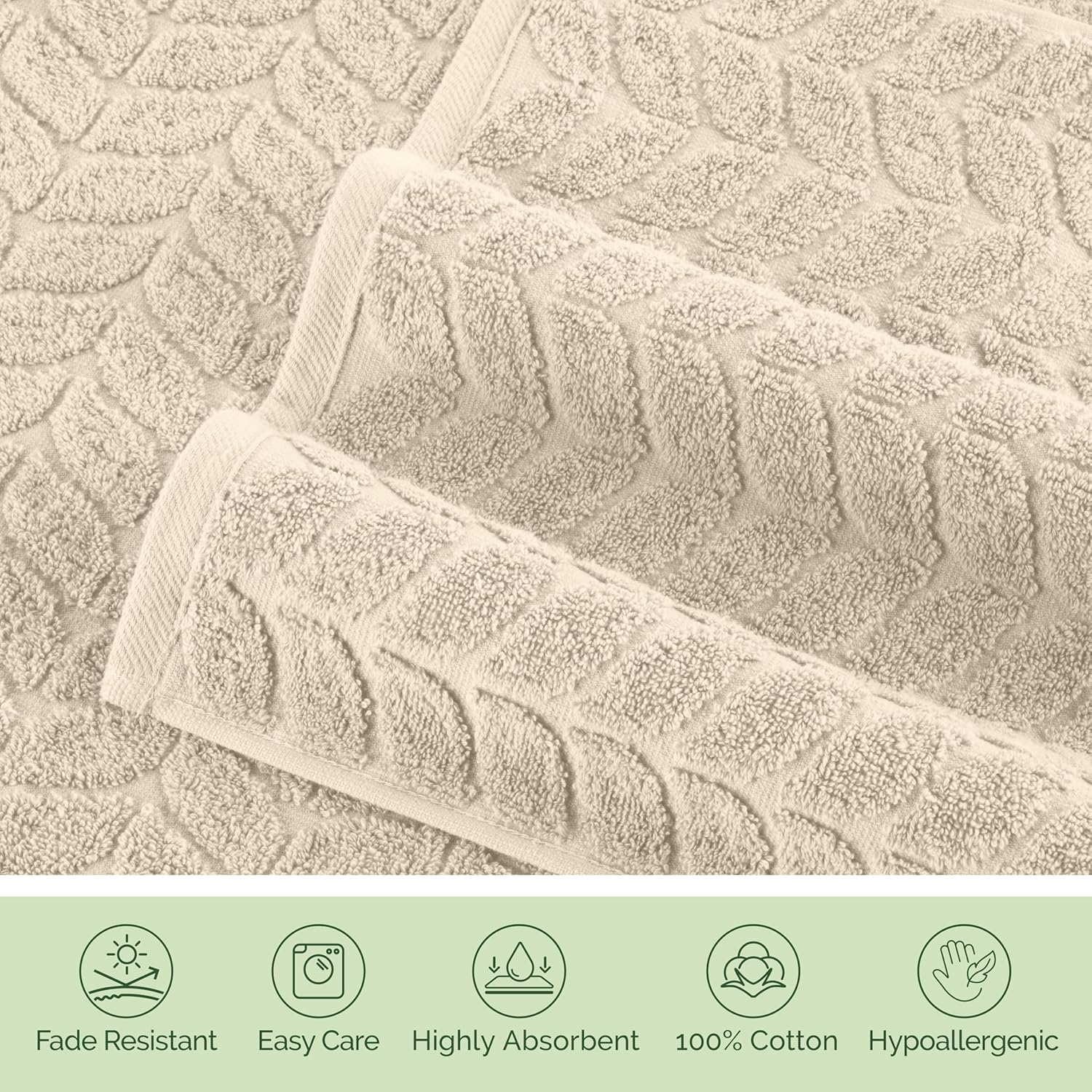 Elegant Comfort Turkish Cotton Towel Set Ivory 6-Piece