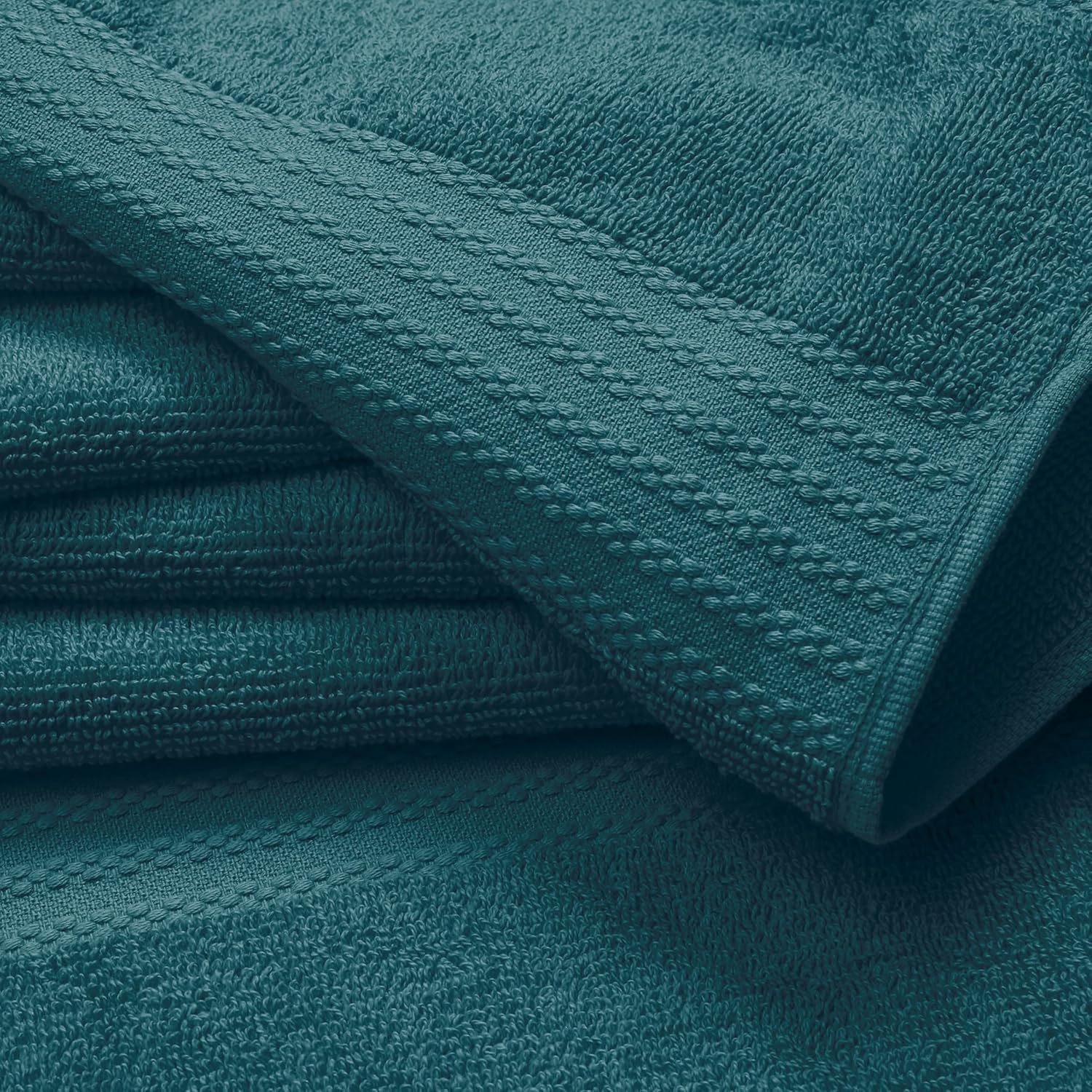 GLAMBURG Premium Cotton Bath Towel Set - 4 Pack Teal