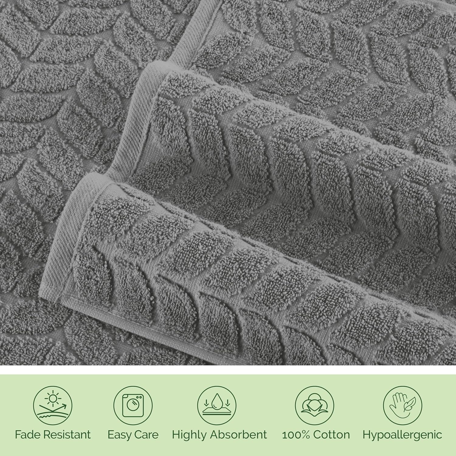 Elegant Comfort 6-Piece Turkish Cotton Towel Set Gray