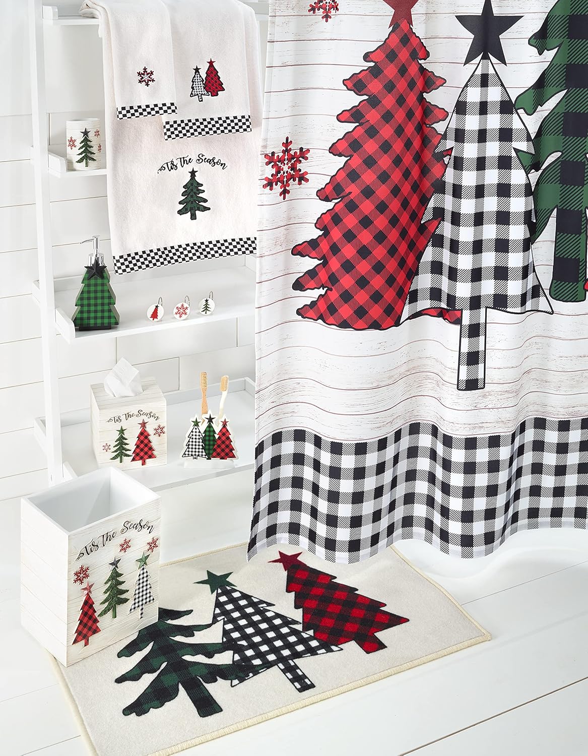 Avanti Linens Bath Towel Soft Cotton Velour Christmas Decor