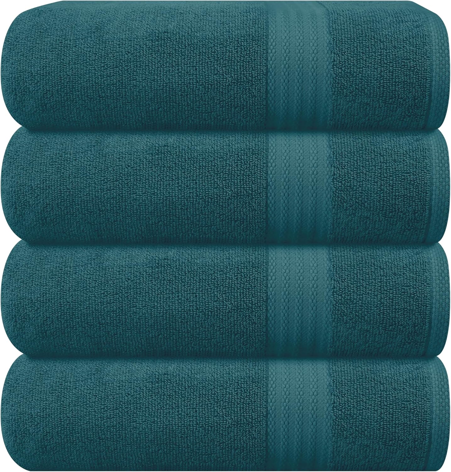 GLAMBURG Premium Cotton Bath Towel Set - 4 Pack Teal