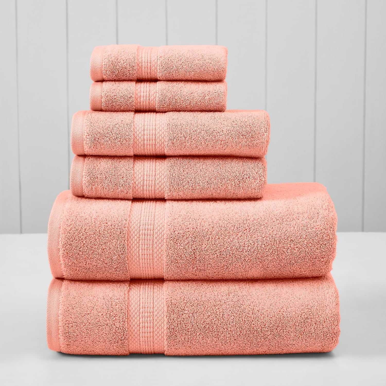 Modern Threads 6-Piece Towel Set - Ultra Soft Peach