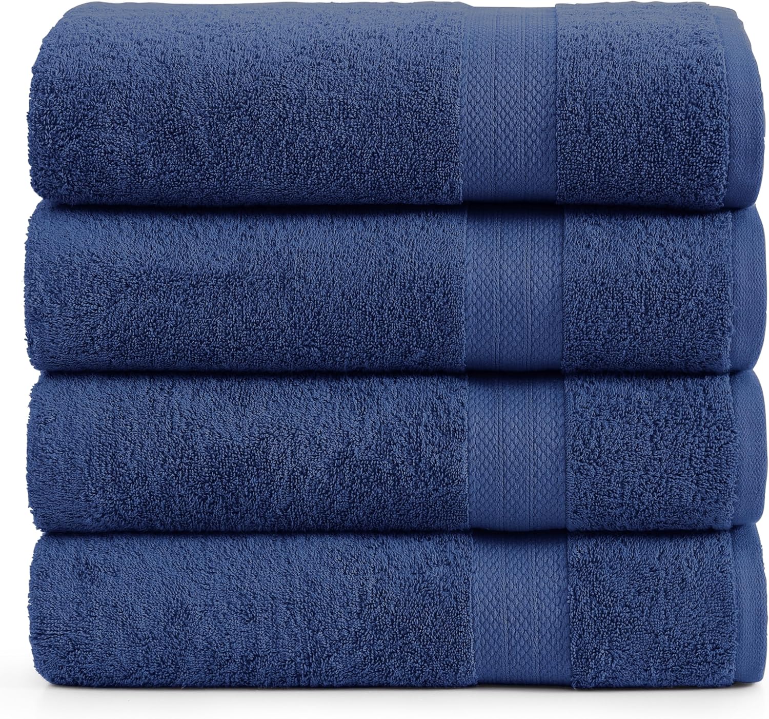 LANE LINEN 4 Pack Bath Towels - 28x54 Navy Blue 1