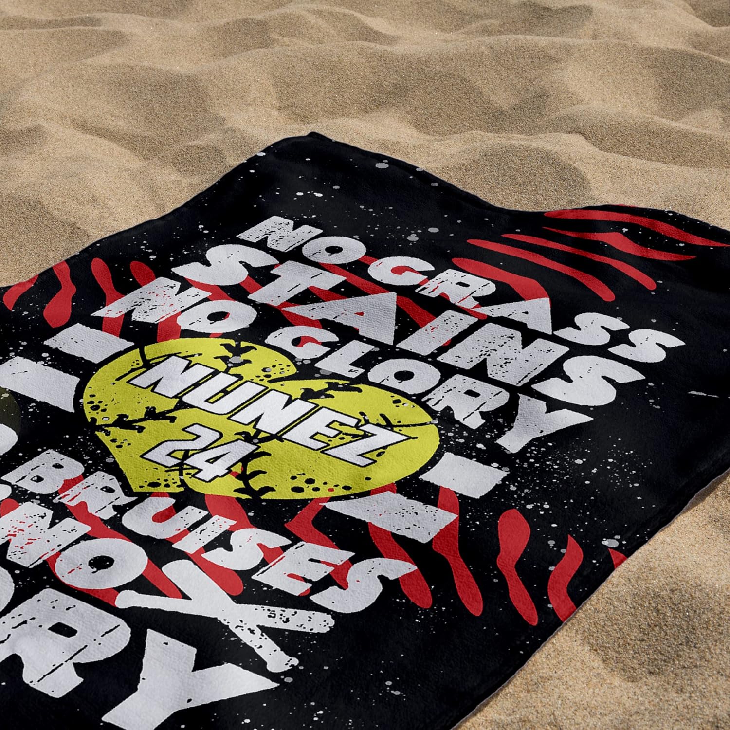 SATIGI Softball Ball Beach Towel 3D Printed