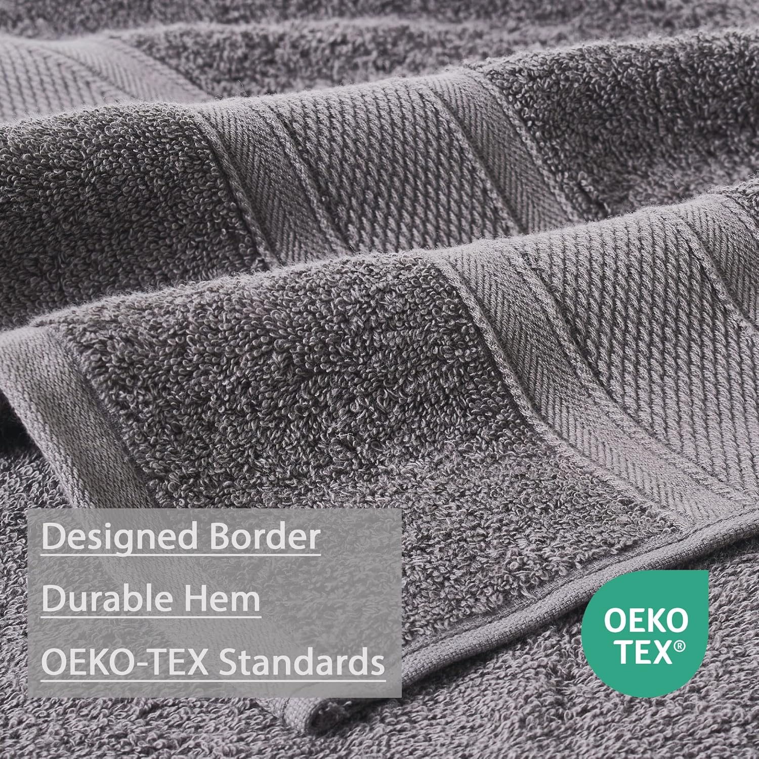 TRIDENT Luxury 3 Piece Towel Set Charcoal Grey