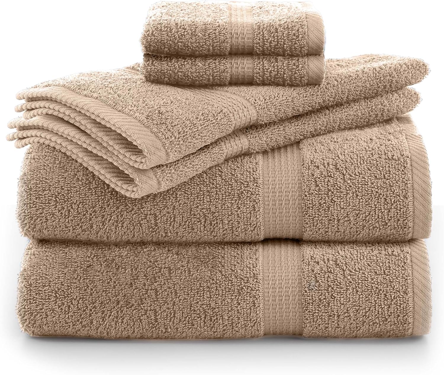 Utica 6-Piece Beige Towel Set Soft Absorbent