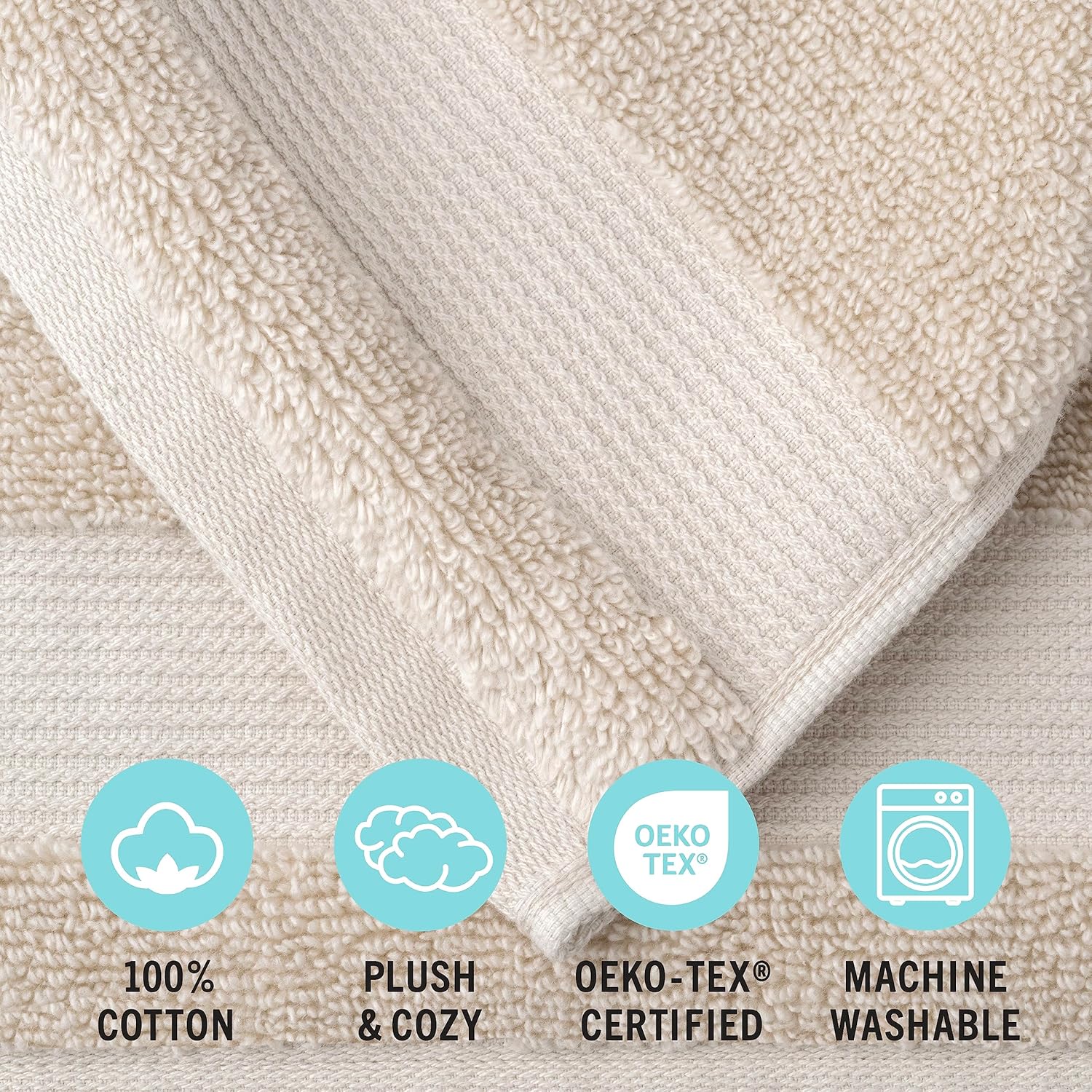 Martha Stewart Cotton Towel Set Of 6 Beige