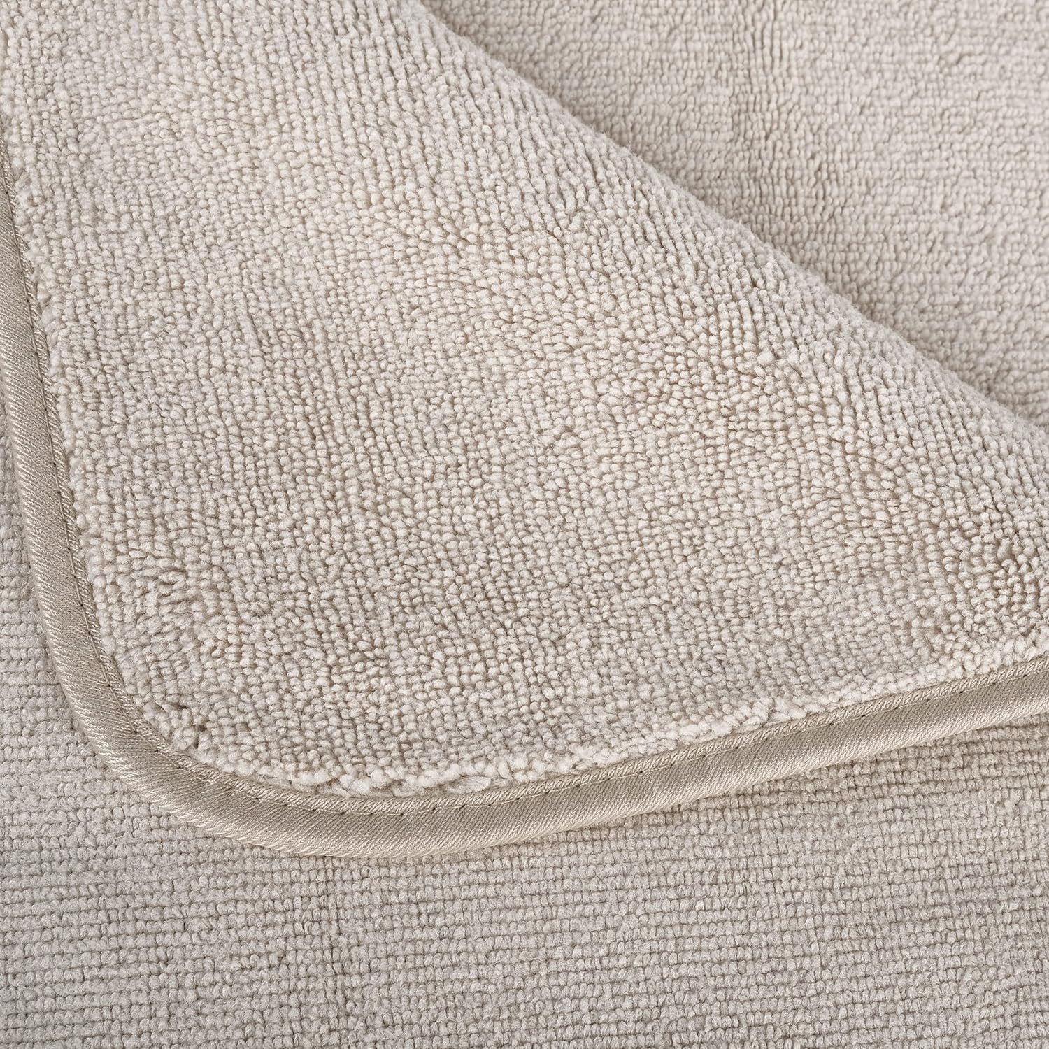 POLYTE 60 x 30 in Microfiber Bath Towel Set 6 Piece Beige
