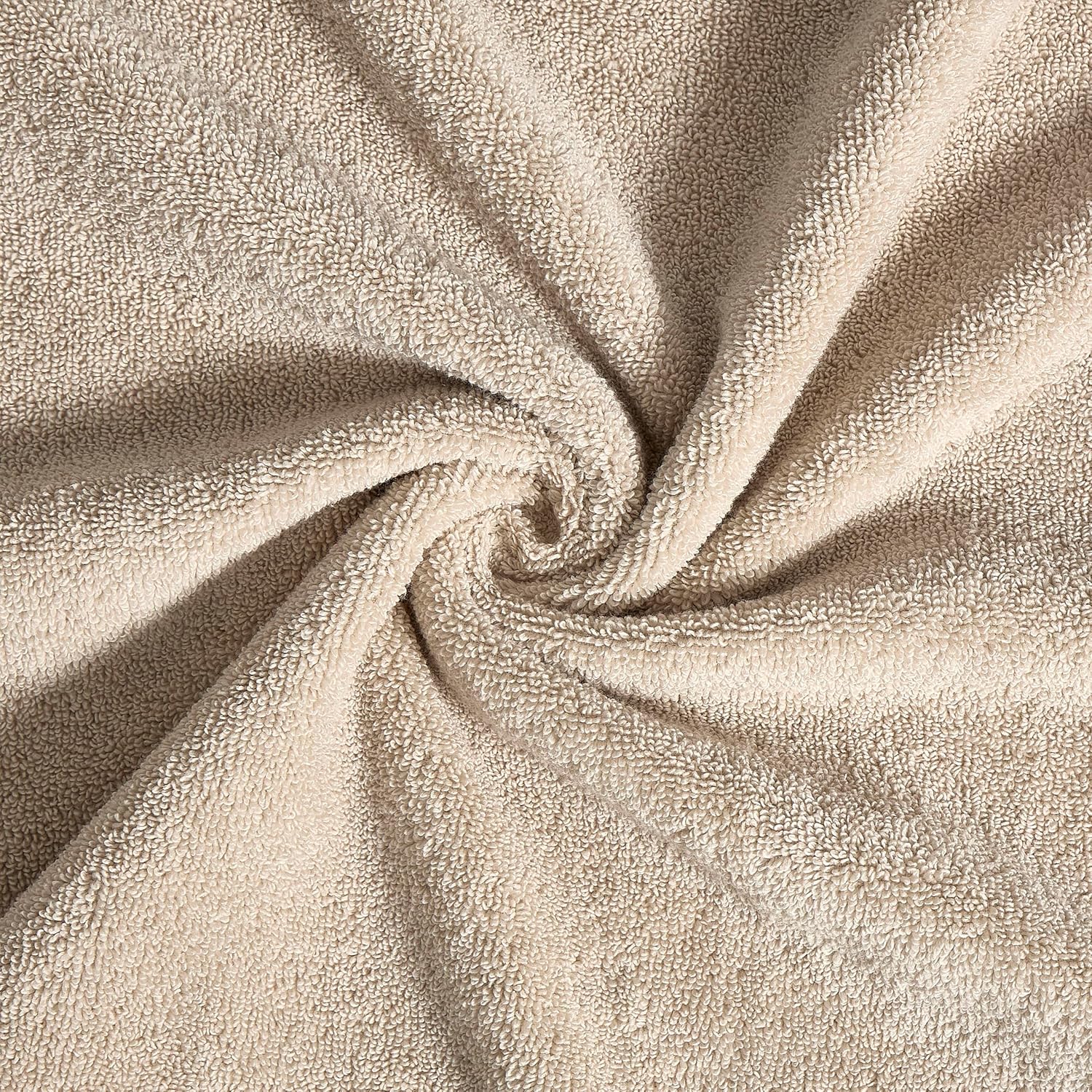 Rae Dunn 6-Piece Towel Set - Taupe and White 1