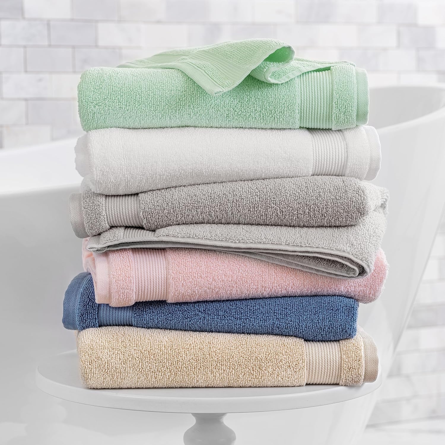 Martha Stewart Cotton Towel Set Of 6 Beige